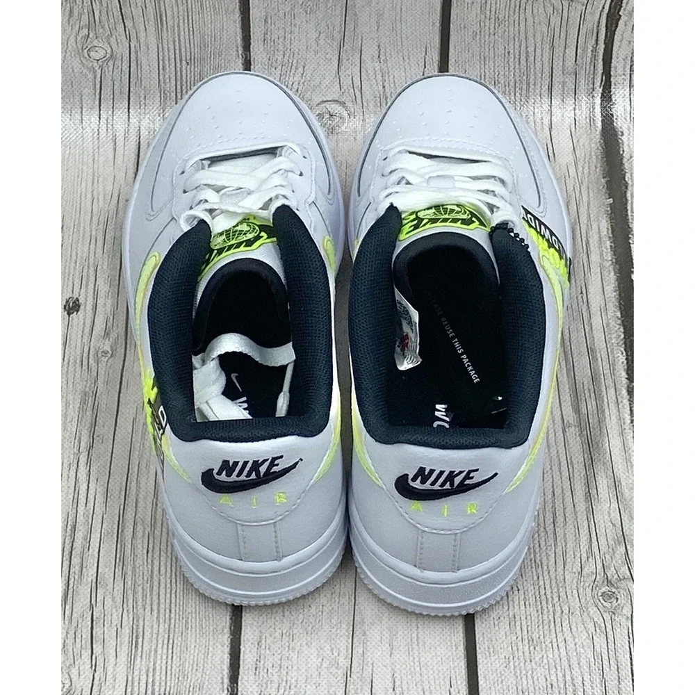 Nike Air Force 1 LV8 GS Worldwide Pack White Barely Volt Size 4Y CN8536‑100